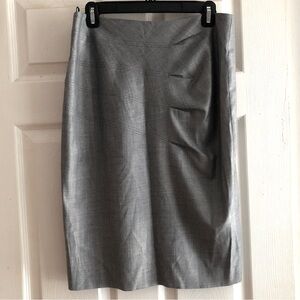 Escada Charcoal Light Gray Wool Pencil Skirt sz 38 6 Lined